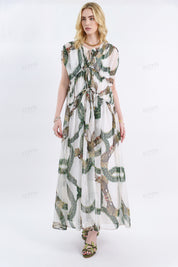 Bohemian Print Halter Maxi Dress