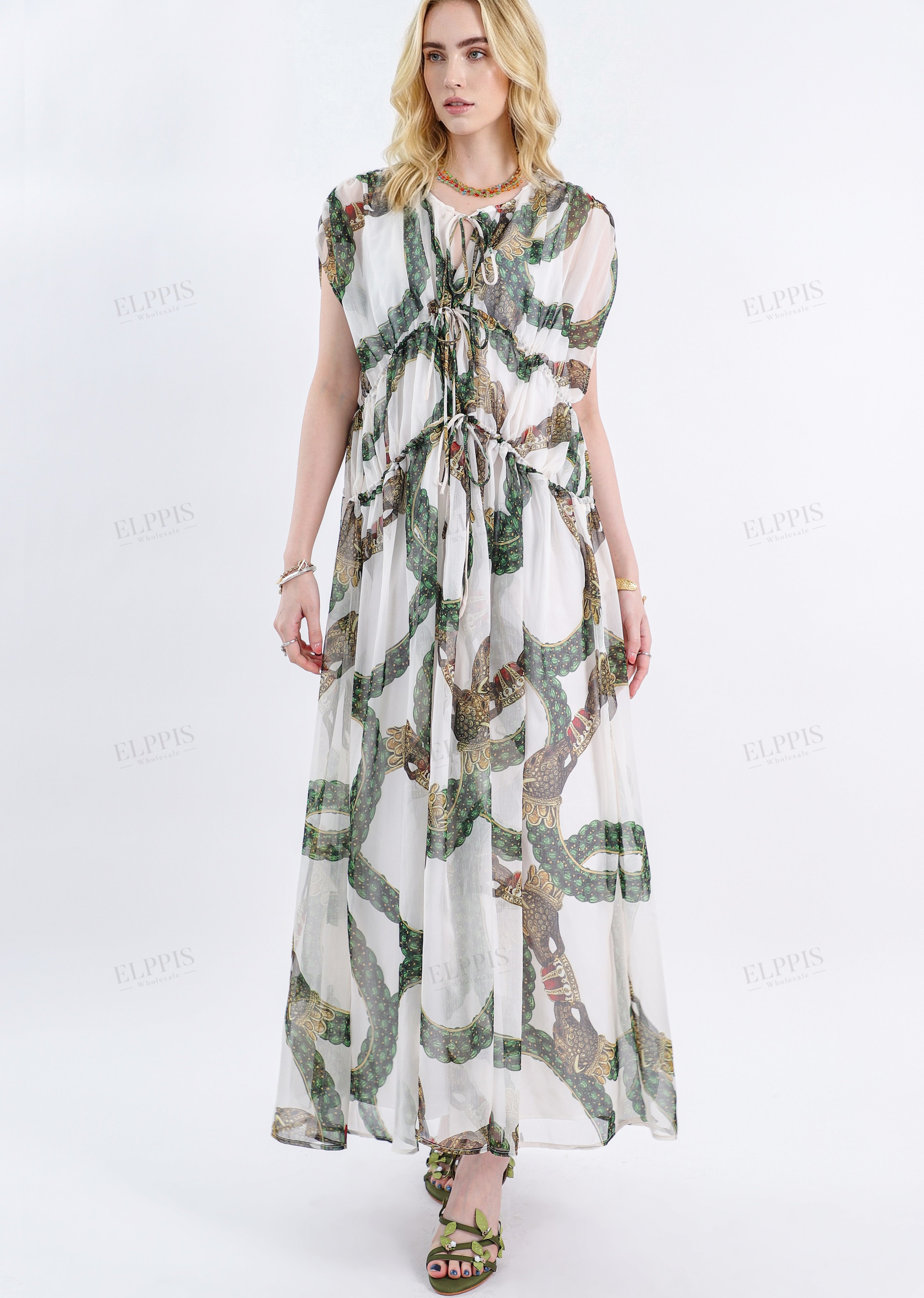 Bohemian Print Halter Maxi Dress