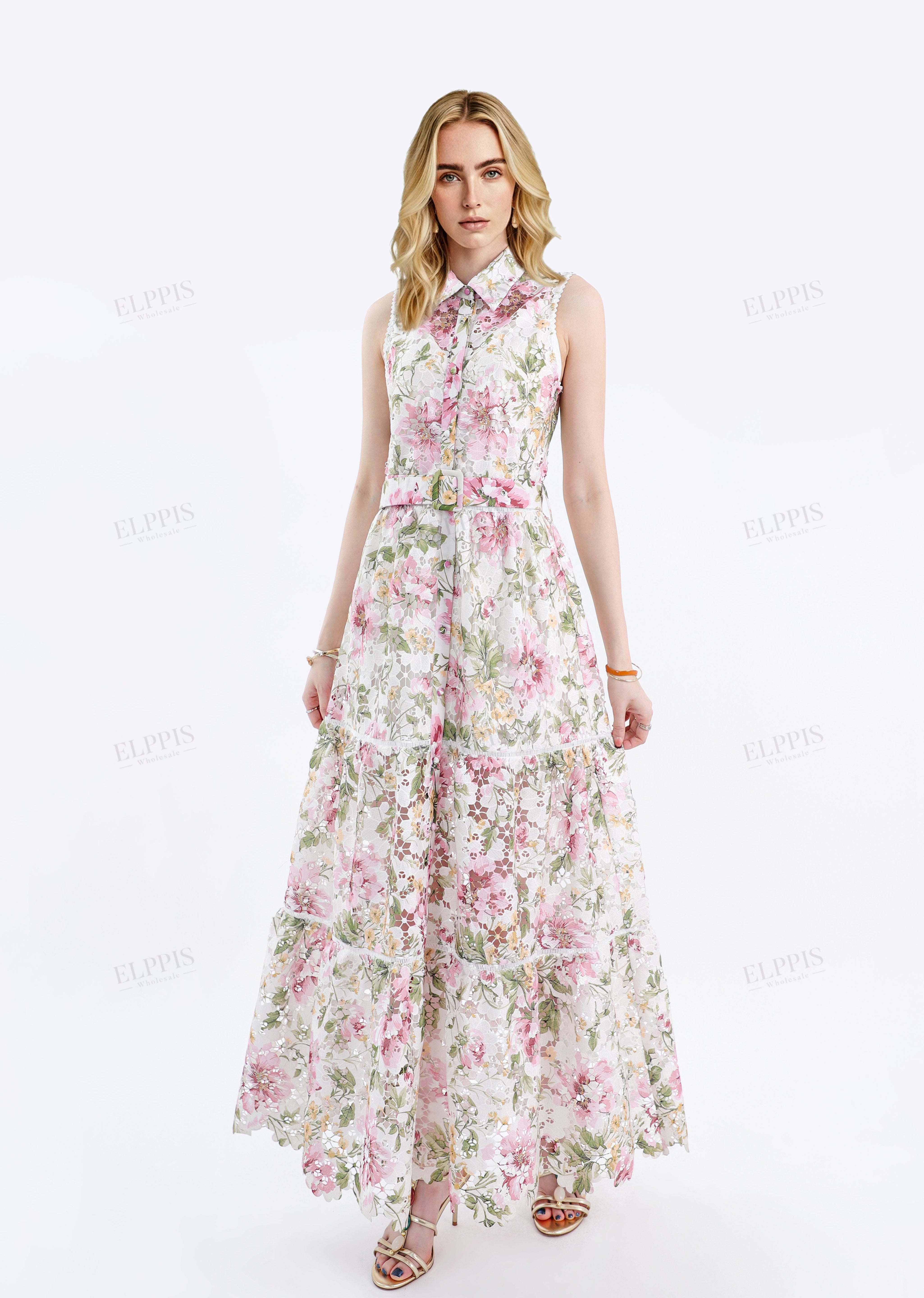 Floral Print Long Sleeve Shirt Dress