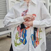 Heavy-duty embroidered loose shirt