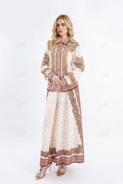 Paisley Print Wide-Leg Palazzo Pants