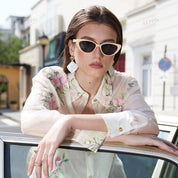 Romantic casual style embroidered floral shirt