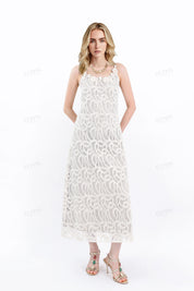 3D Floral Appliqué Lace Shift Dress