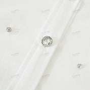 Hand-beaded cropped long sleeve shirt
