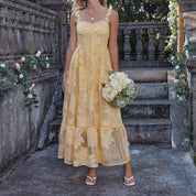 French lace 3D floral strap dress for parties