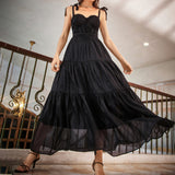 Strapless sexy French maxi dress