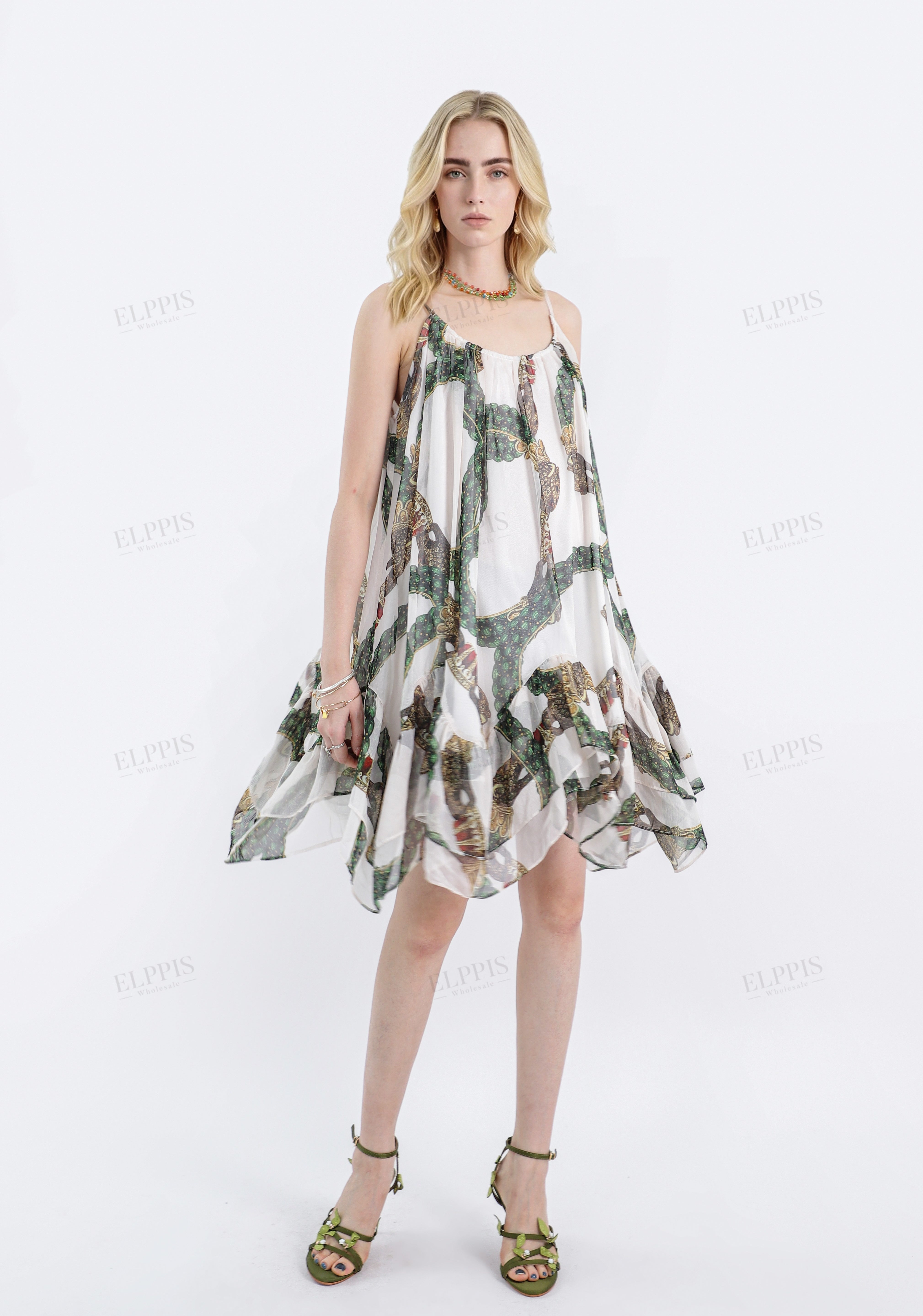Bohemian Print Sleeveless Cami Dress