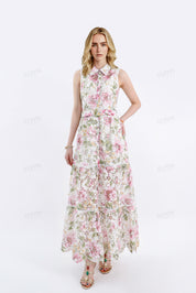 Floral Print Long Sleeve Shirt Dress