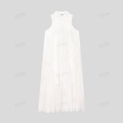 Ethnic style crochet lace decorated dress