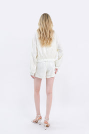 Iridescent Sequin Bomber Jacket