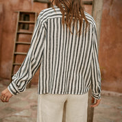 Minimalist cotton-linen wide-leg trousers