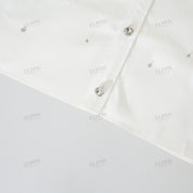 Hand-beaded cropped long sleeve shirt