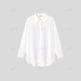 White oversized shirt with embroidered back