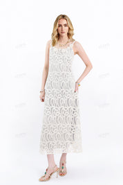 3D Floral Appliqué Lace Shift Dress