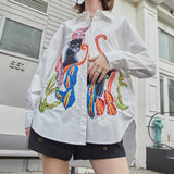 Heavy-duty embroidered loose shirt