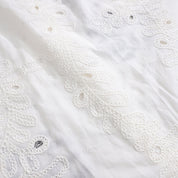Cut-out cotton embroidered H-line long sleeve shirt