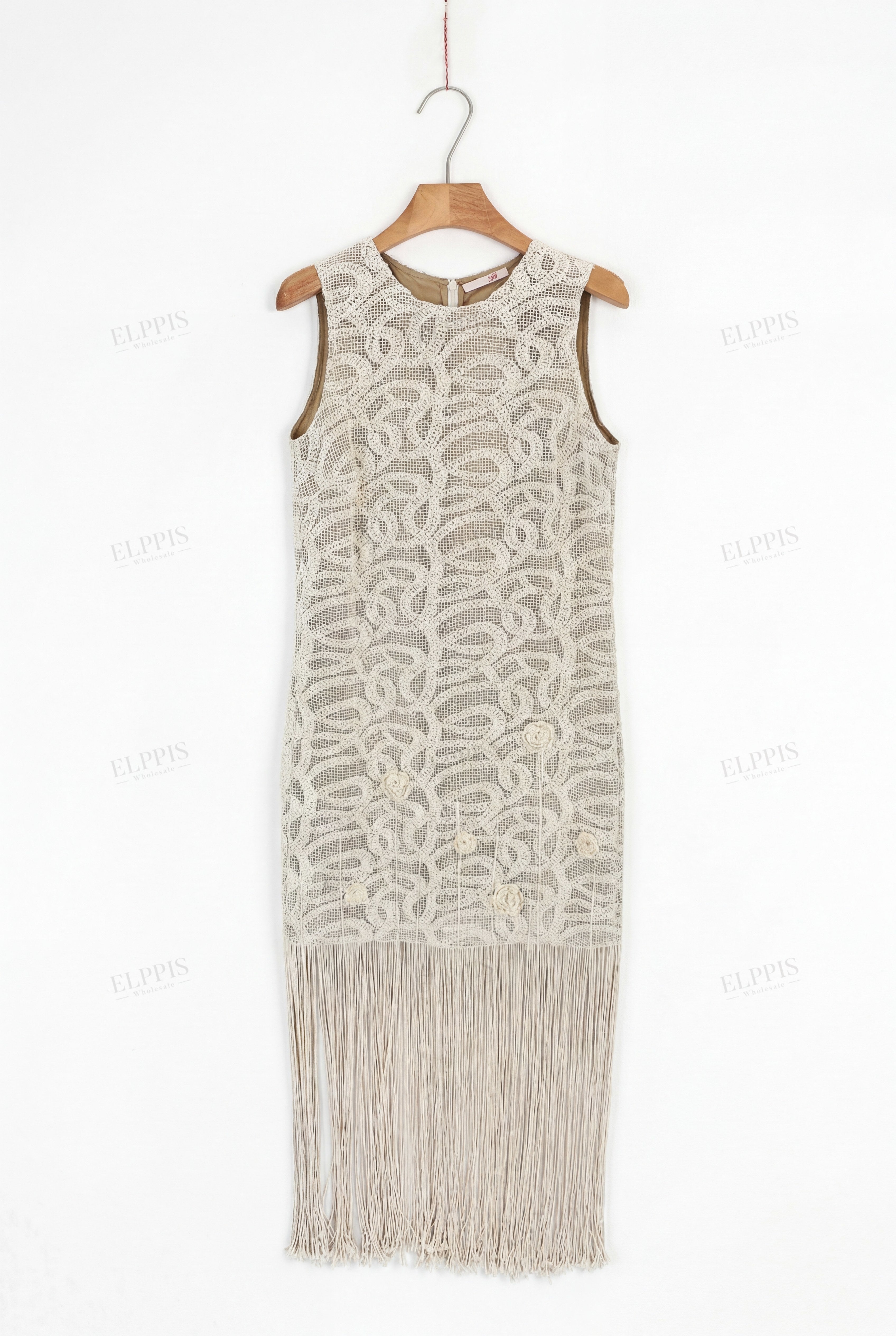 Sleeveless Fringe Hem Lace Vest