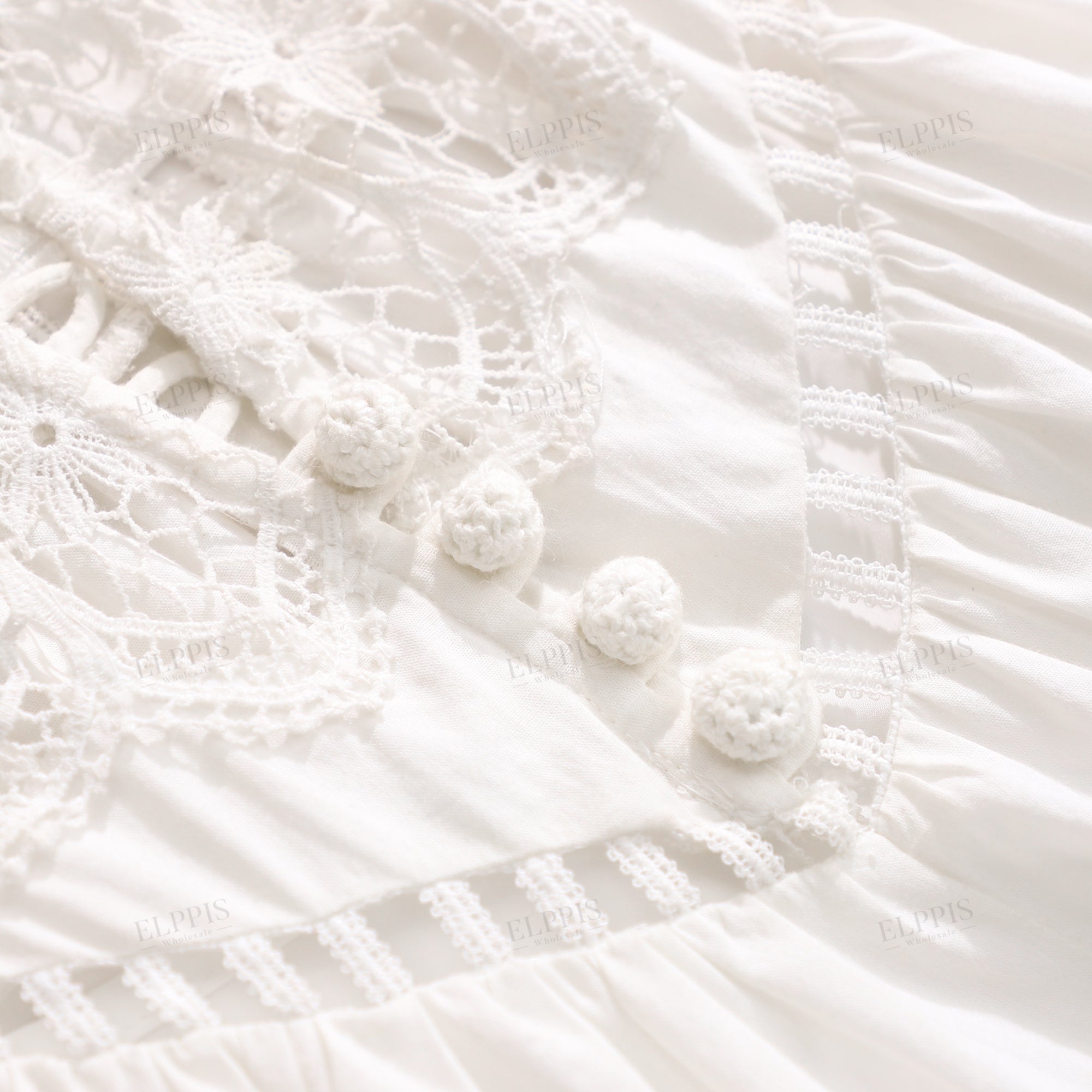 Ethnic style crochet lace decorated dress
