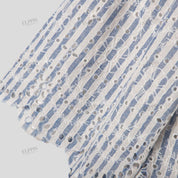 Striped cotton embroidered A-line shorts