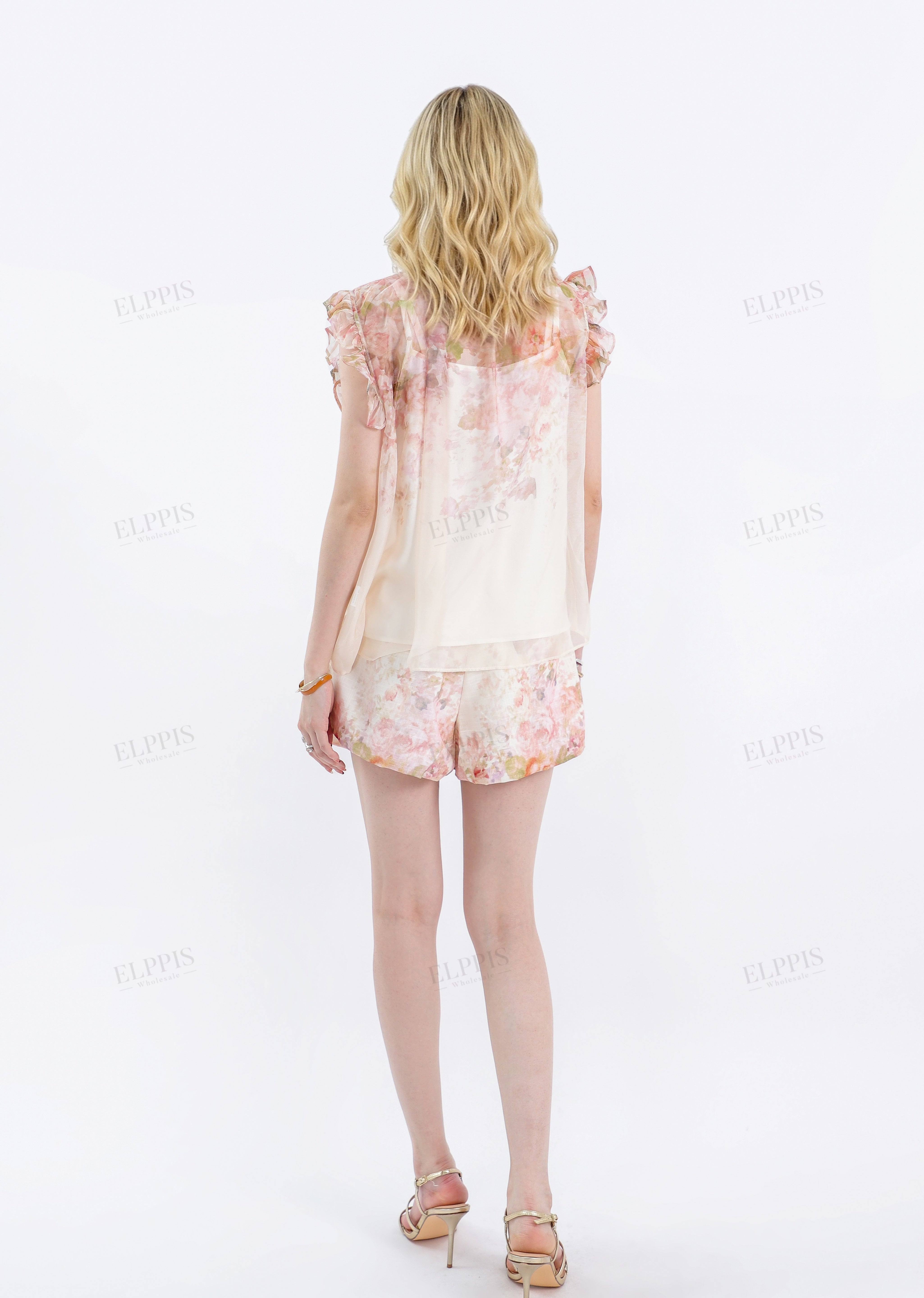 Sheer Floral Layered Blouse