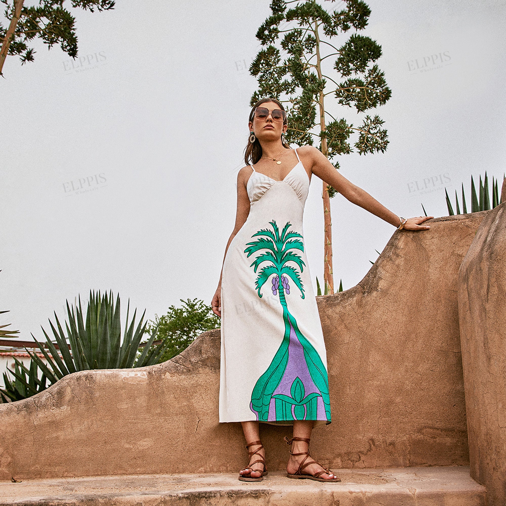 Vacation Style Maxi Printed Dress