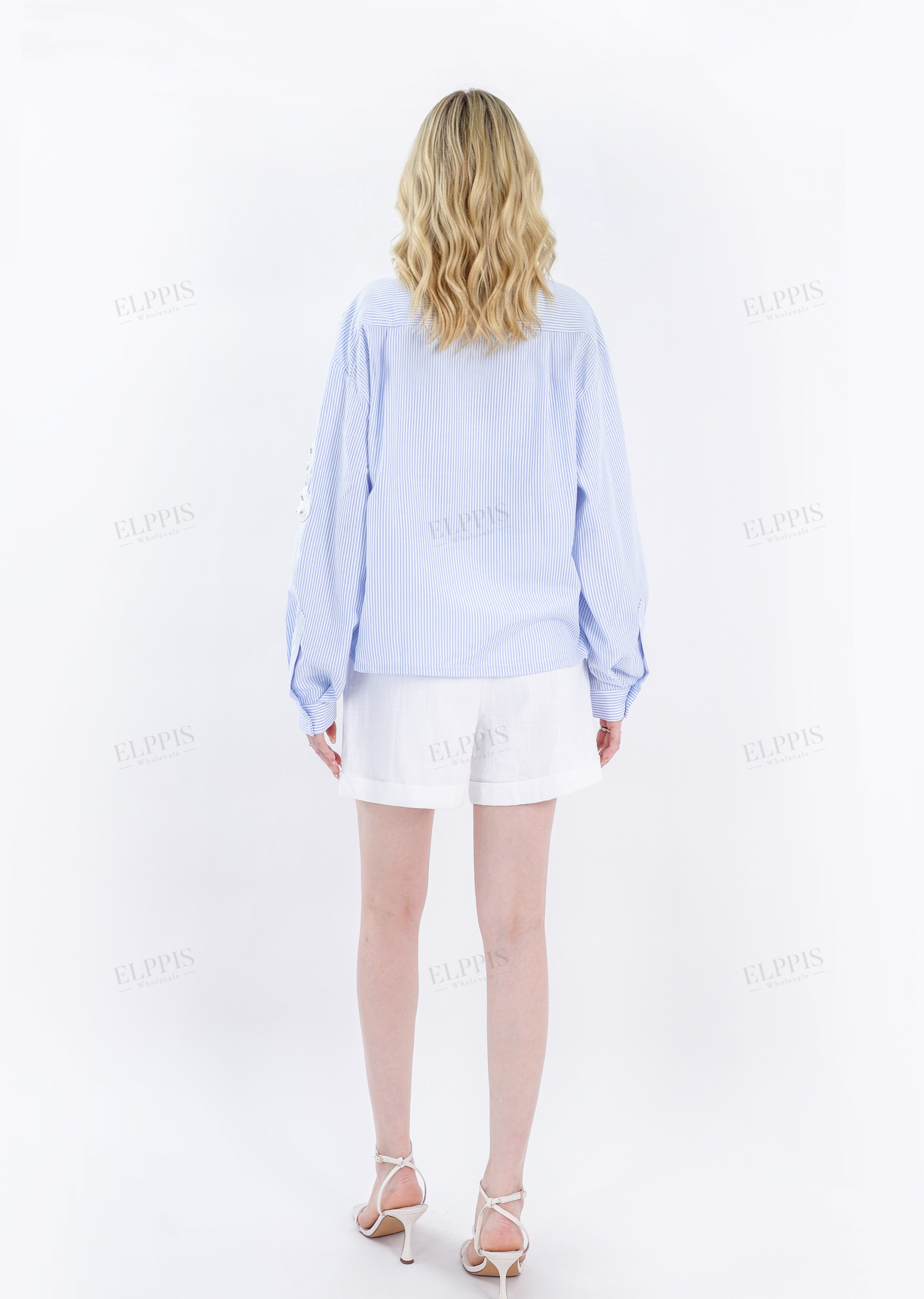 White Linen-Blend Tailored Shorts with Belt