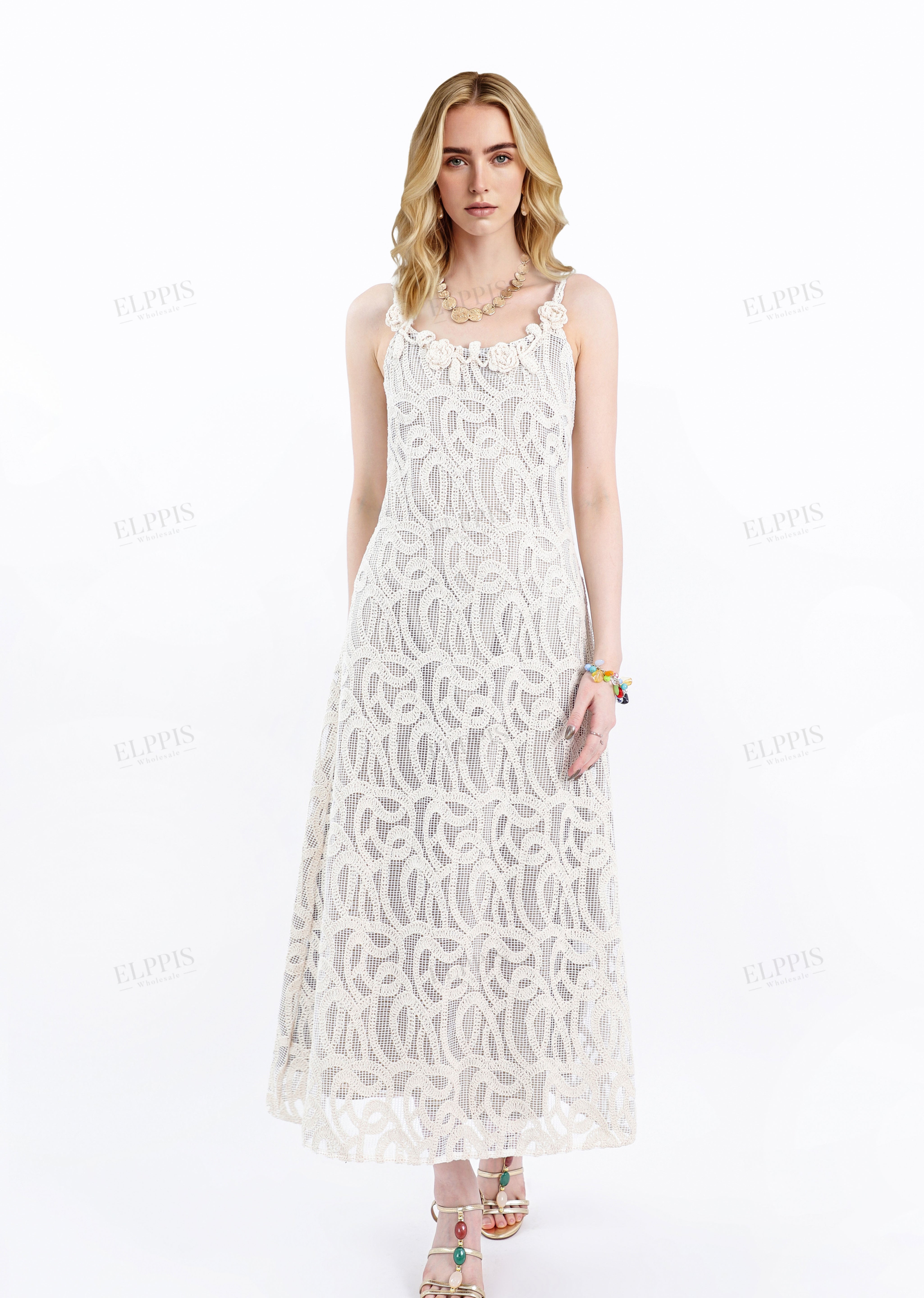 3D Floral Appliqué Lace Shift Dress