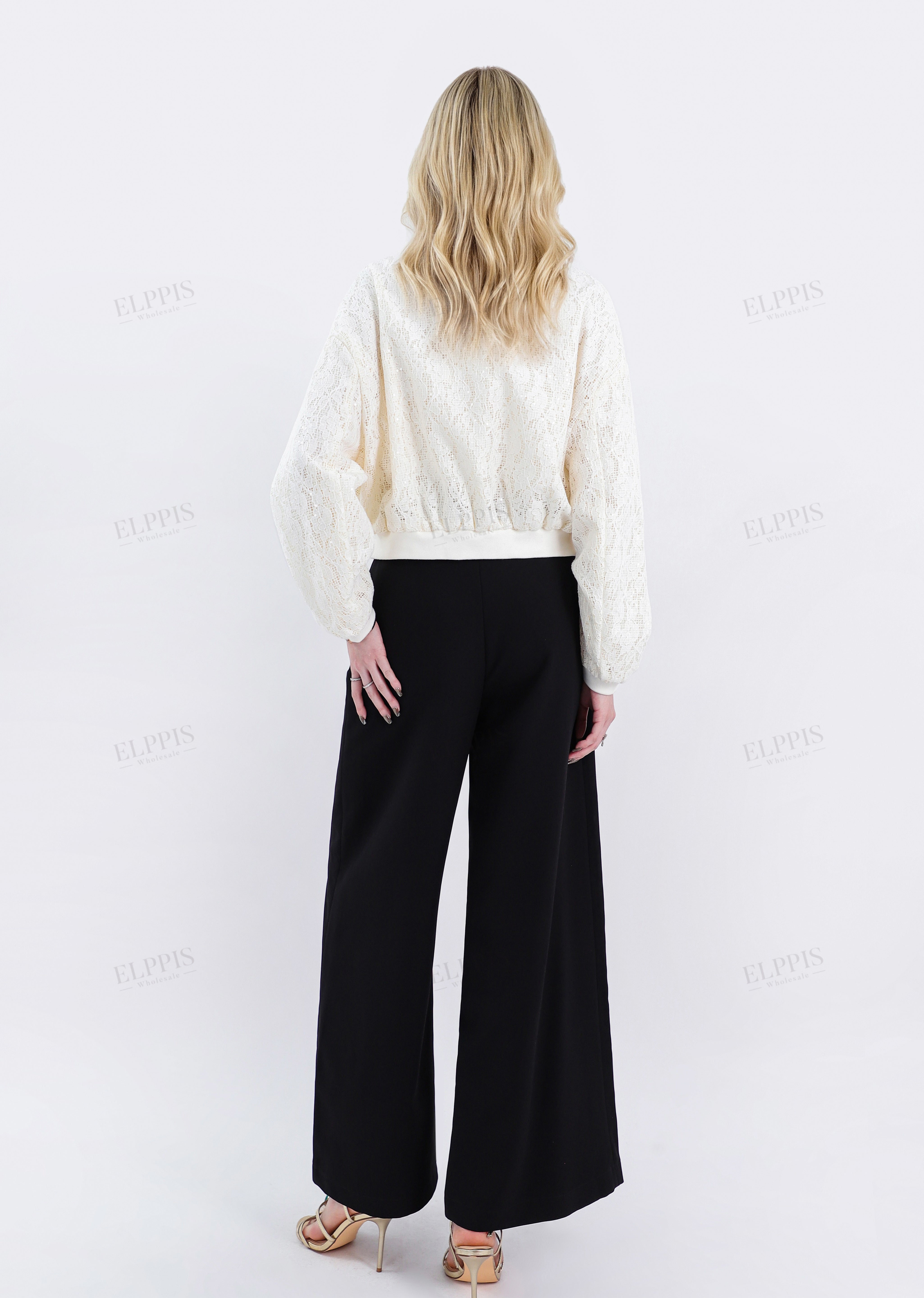 Cream Lace Bomber Jacket