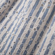 Striped cotton embroidered A-line shorts