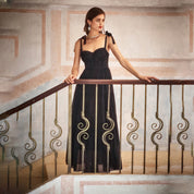 Strapless sexy French maxi dress