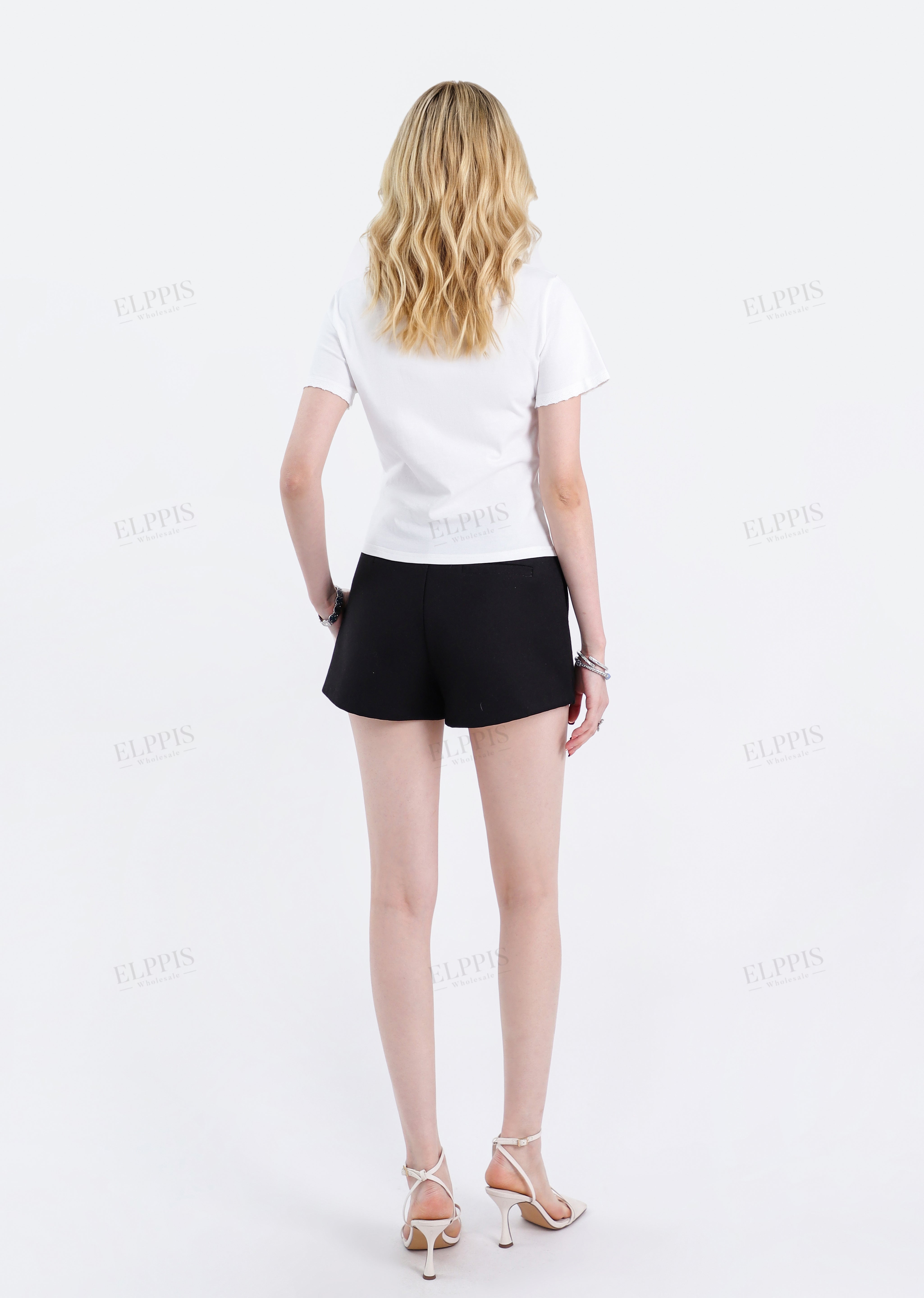 White Maxi Skirt with Black Embroidered Waist & Hem Details