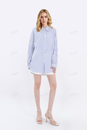 White Linen High-Waisted Shorts with Rolled Hem & Leather Belt