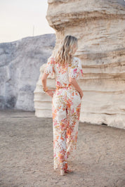 Floral Cutout Lace Wide-Leg Pants