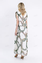 Bohemian Print Halter Maxi Dress