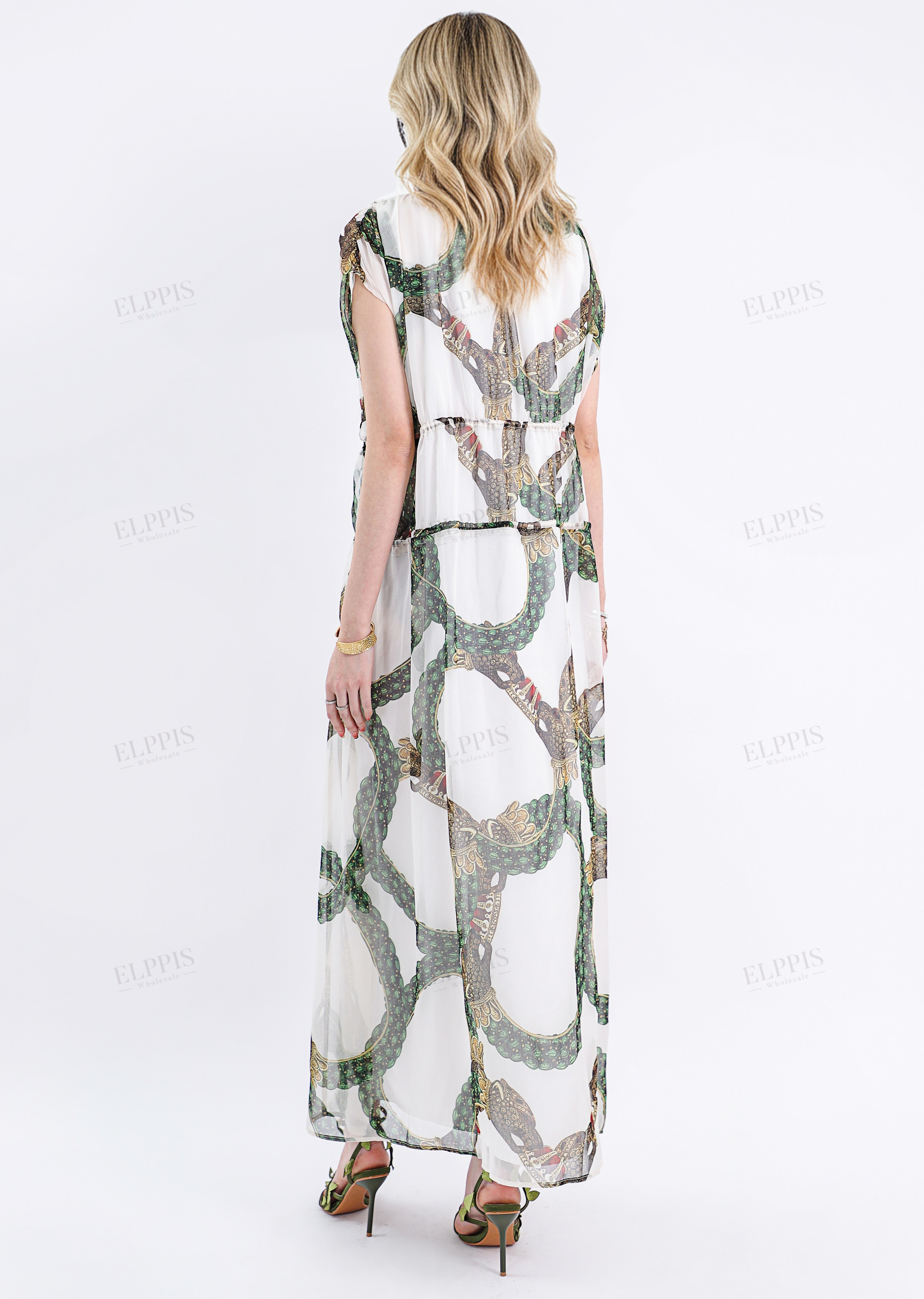 Bohemian Print Halter Maxi Dress