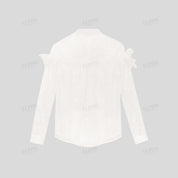 3D floral lace H-line long sleeve shirt