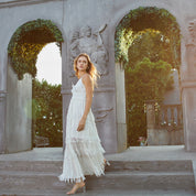 3D tassel embroidered camisole maxi dress