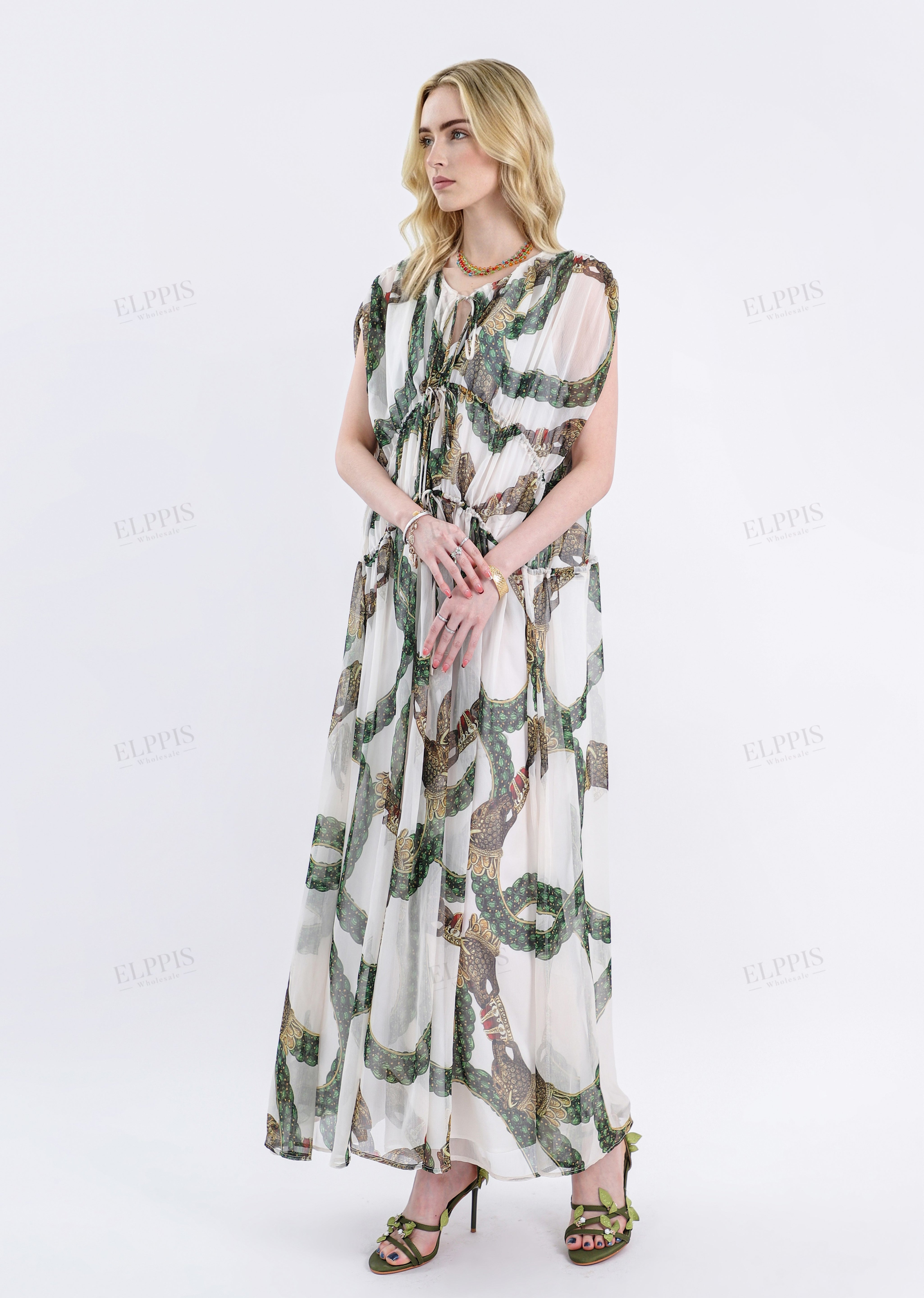 Bohemian Print Halter Maxi Dress