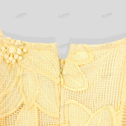 French lace 3D floral strap dress for parties