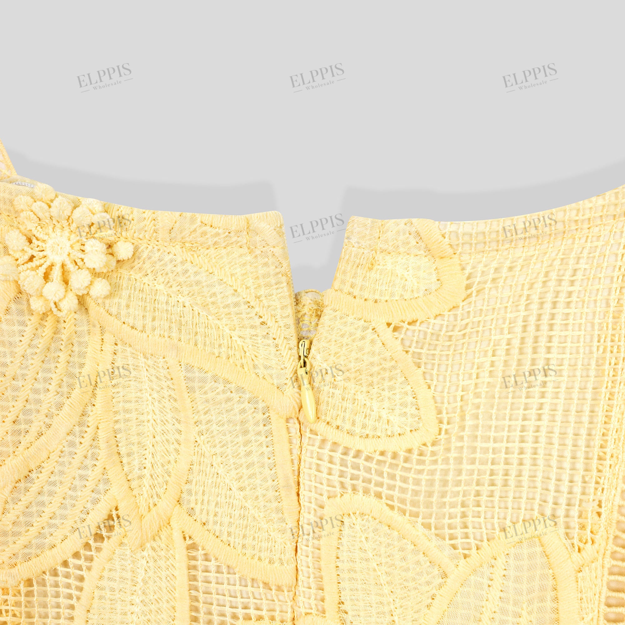 French lace 3D floral strap dress for parties