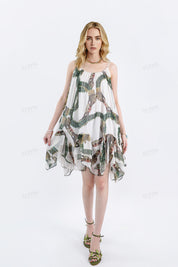 Bohemian Print Sleeveless Cami Dress