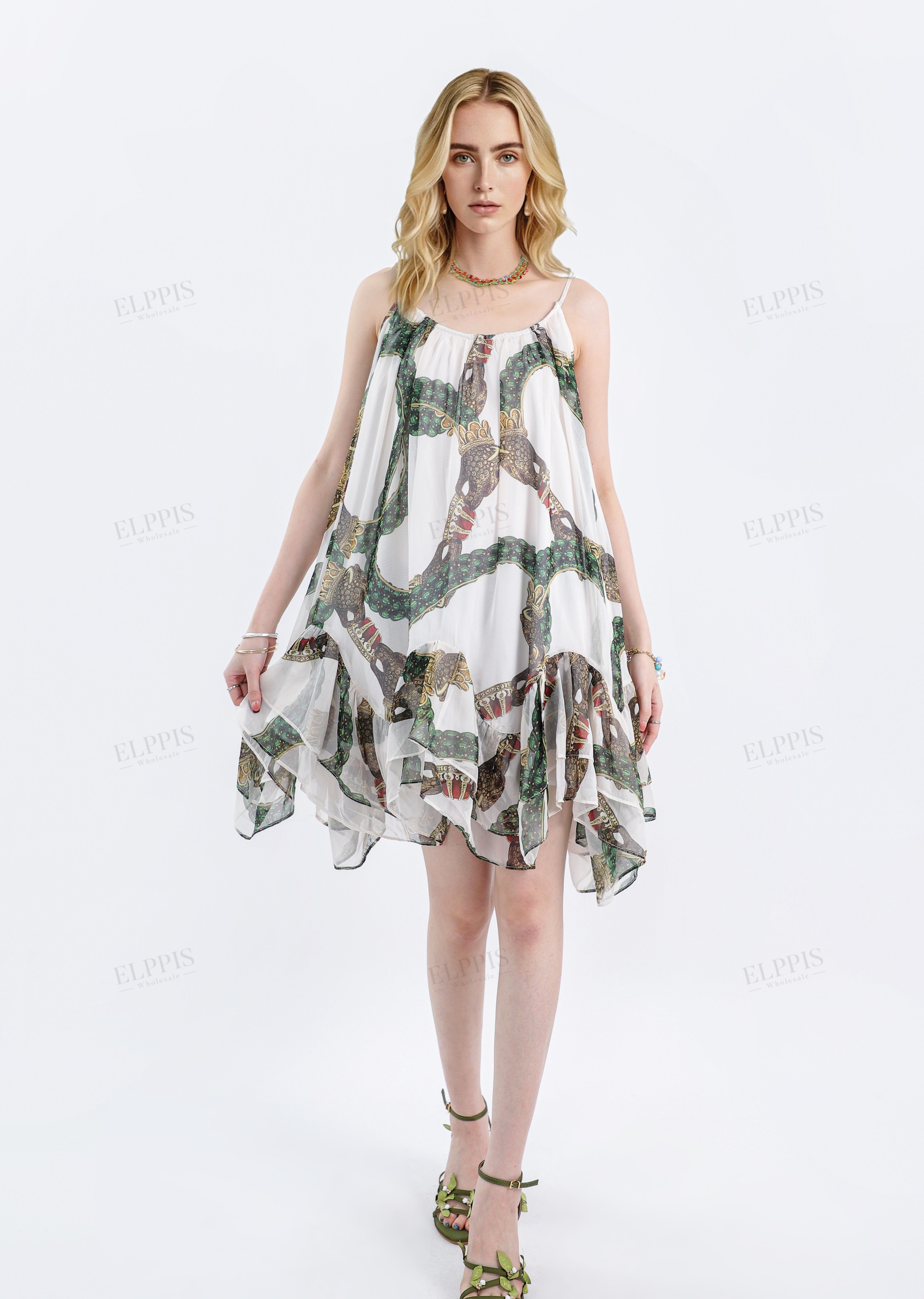 Bohemian Print Sleeveless Cami Dress