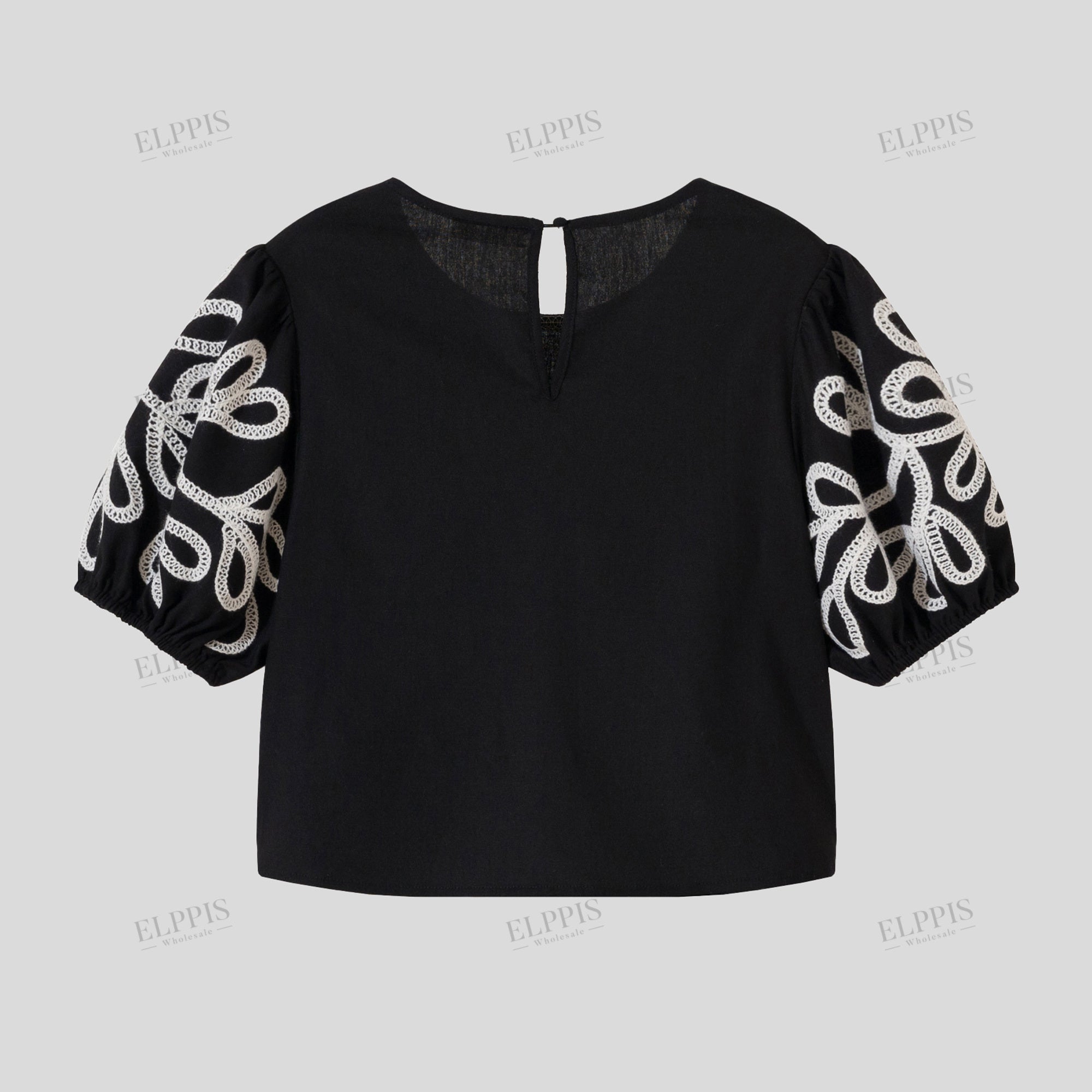 Embroidered short sleeve top