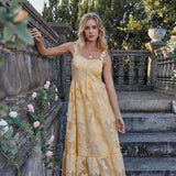 French lace 3D floral strap dress for parties