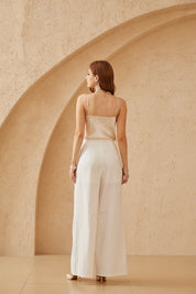 Ivory Acetate-Blend Lace Trim Camisole