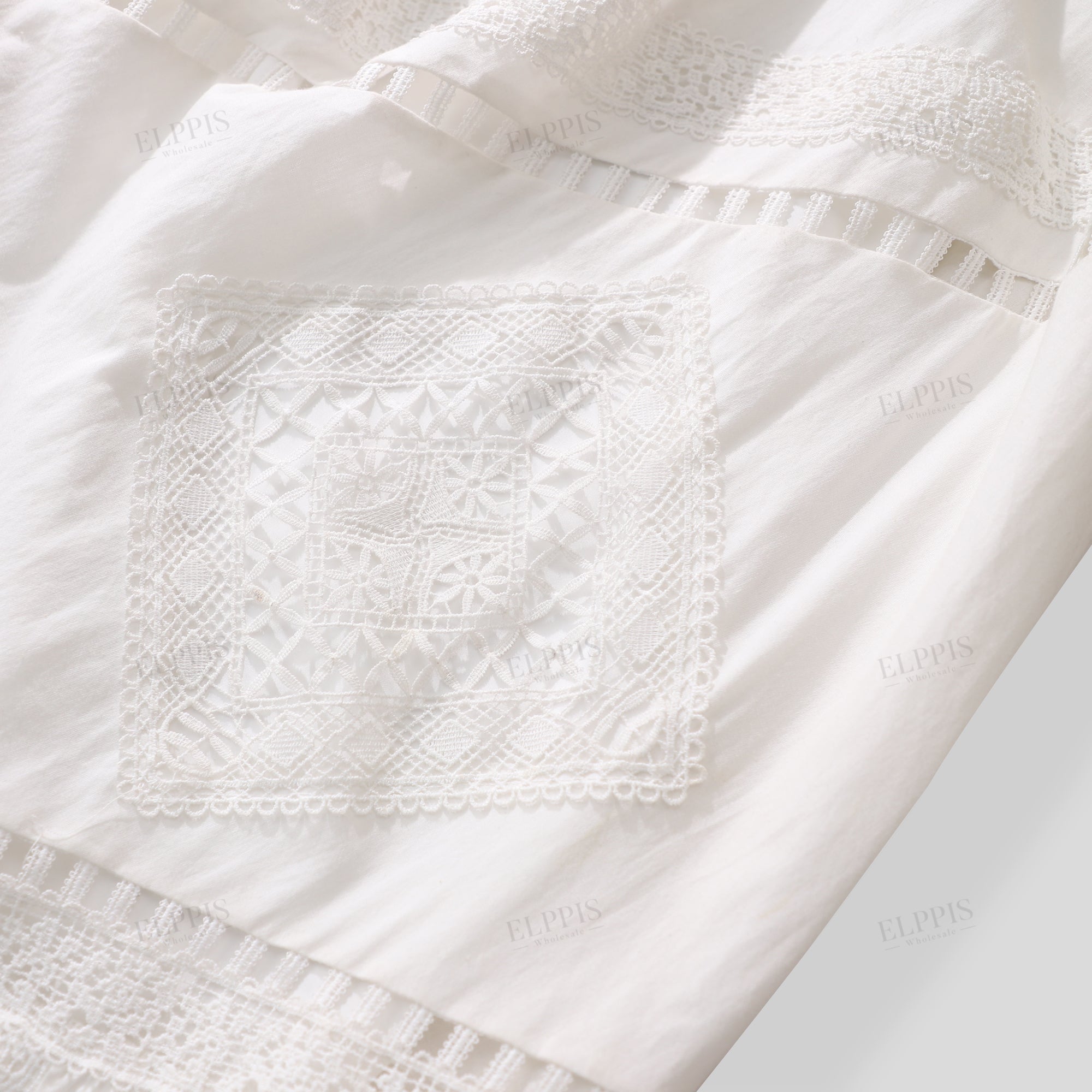 Ethnic style crochet lace decorated dress