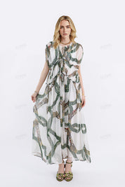 Bohemian Print Halter Maxi Dress