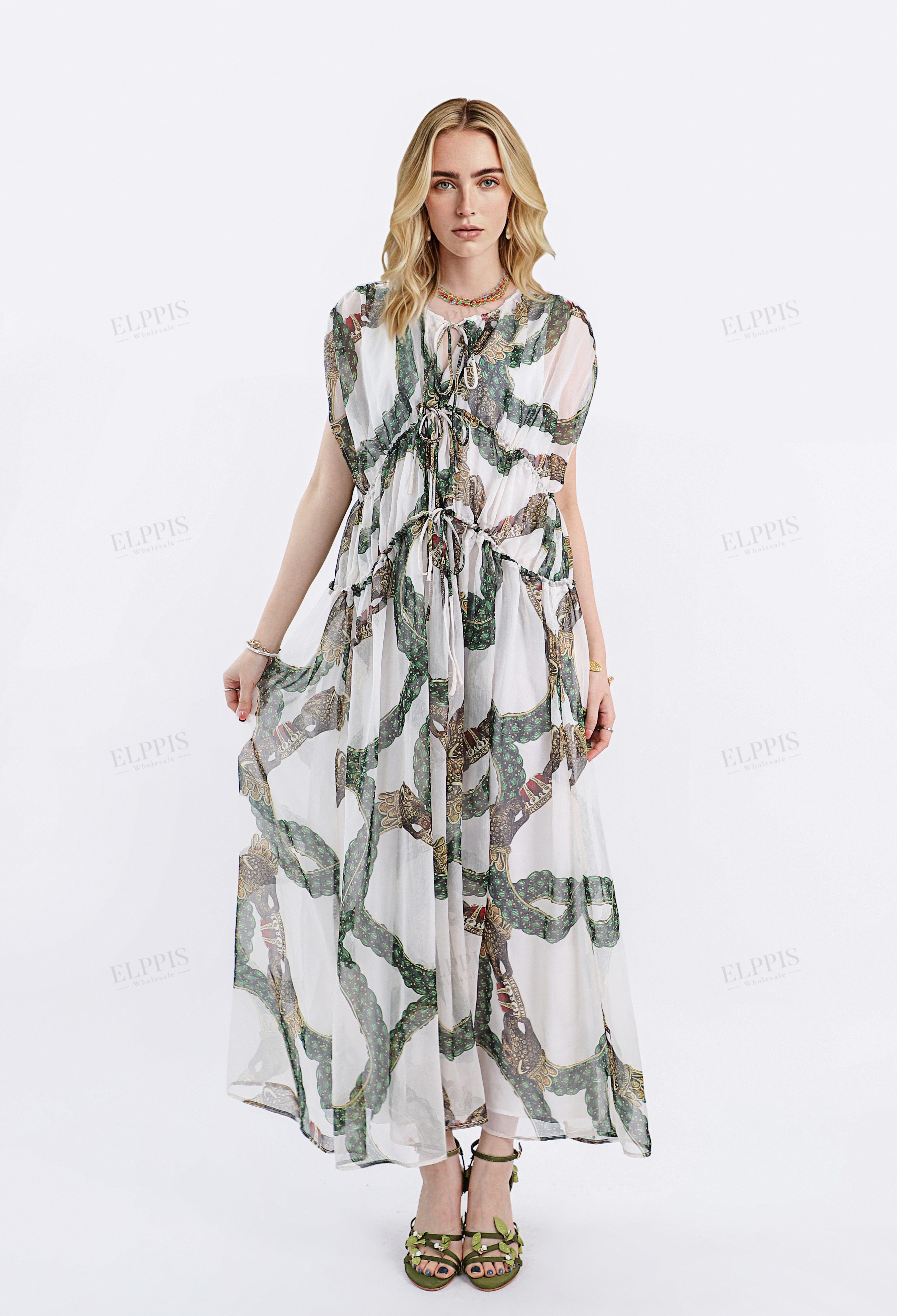Bohemian Print Halter Maxi Dress
