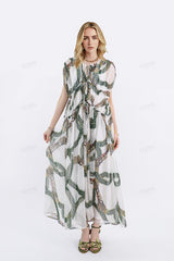 Bohemian Print Halter Maxi Dress