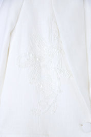 White Tailored Blazer with Beaded Floral Embroidery product detail 3 – Elppis 1J5F09293CM